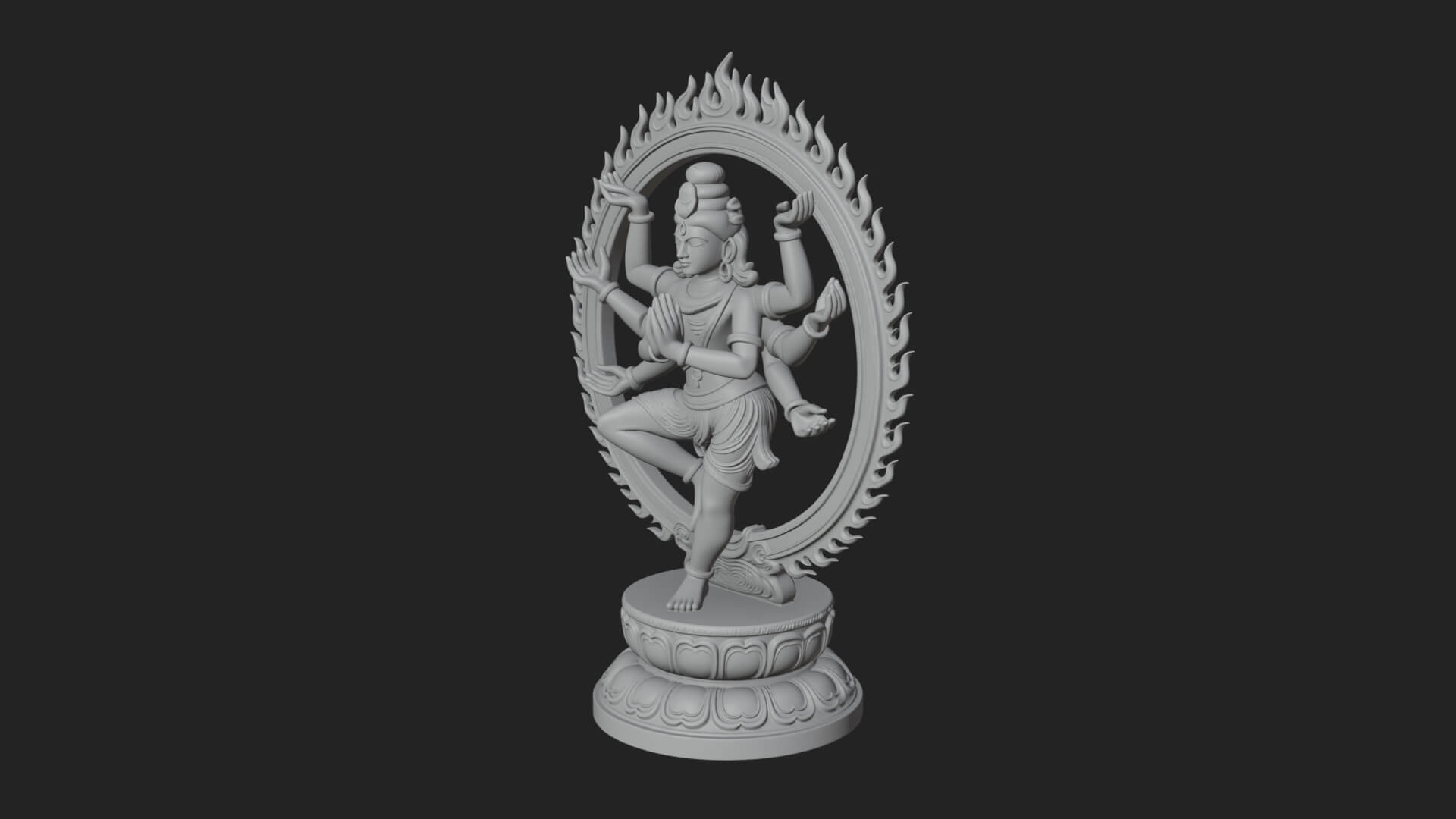 Dancing Shiva Nataraja Statue Design 3 3D Print Model 3D Model