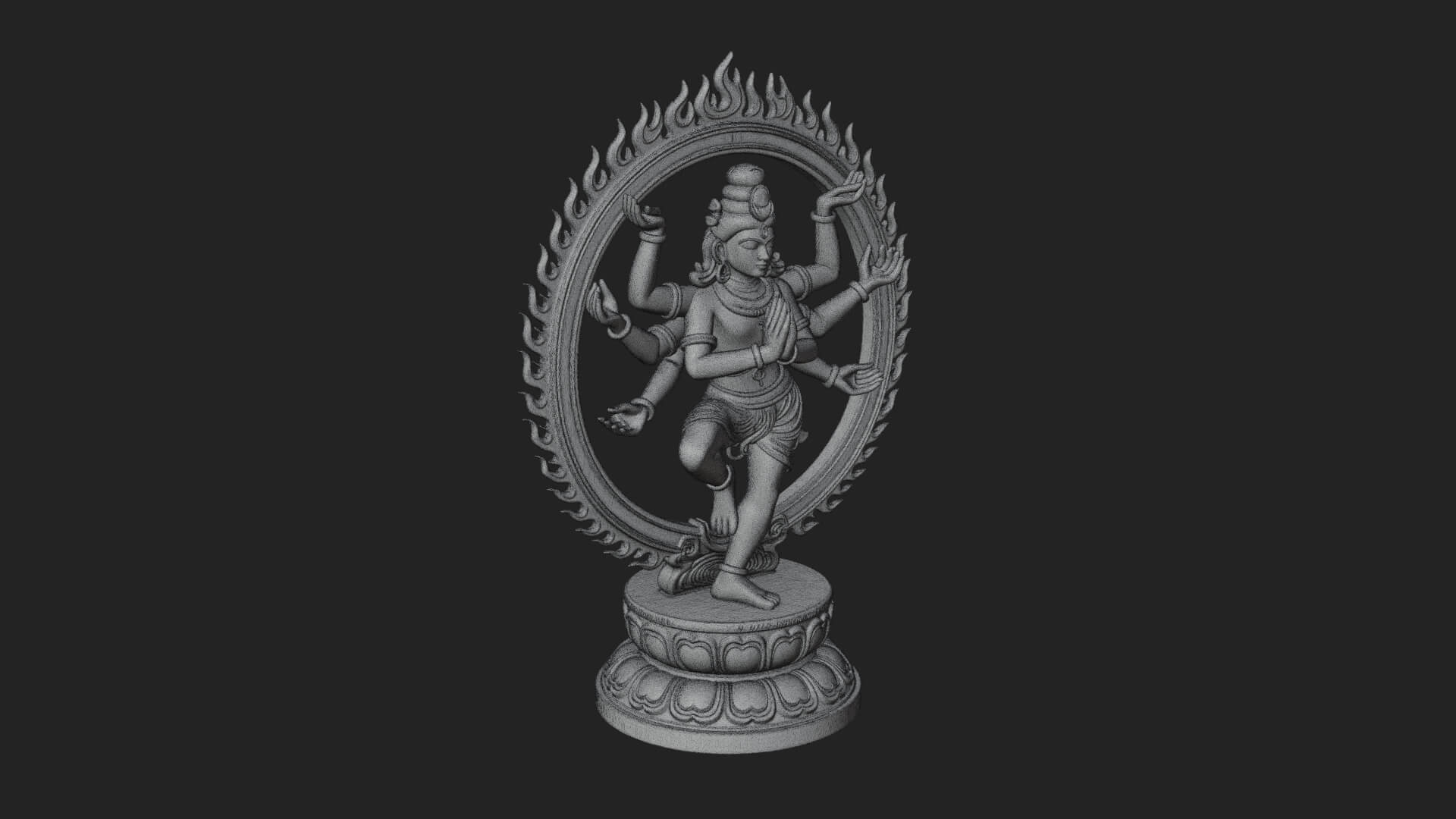 Dancing Shiva Nataraja Statue Design 3 3D Print Model 3D Model