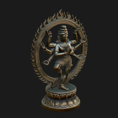 Dancing Shiva Nataraja Statue Design 3 3D Print Model