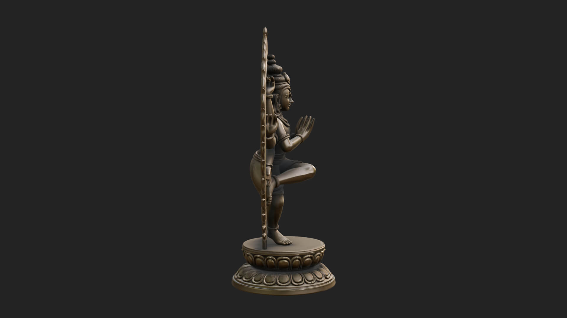 Dancing Shiva Nataraja Statue Design 4 3D Print Model 3D Model