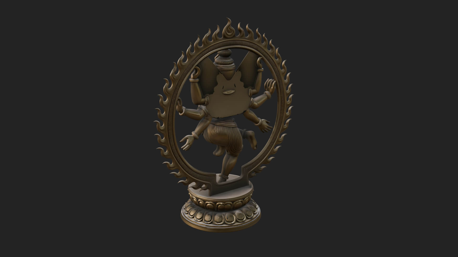 Dancing Shiva Nataraja Statue Design 4 3D Print Model 3D Model