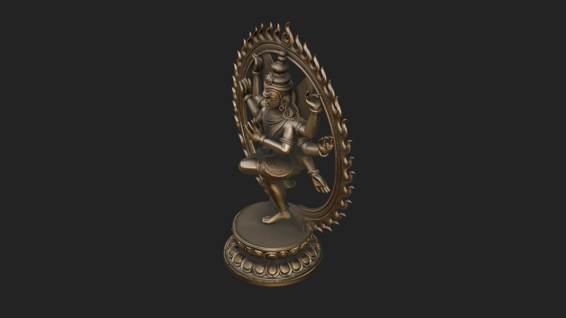 Dancing Shiva Nataraja Statue Design 4 3D Print Model 3D Model