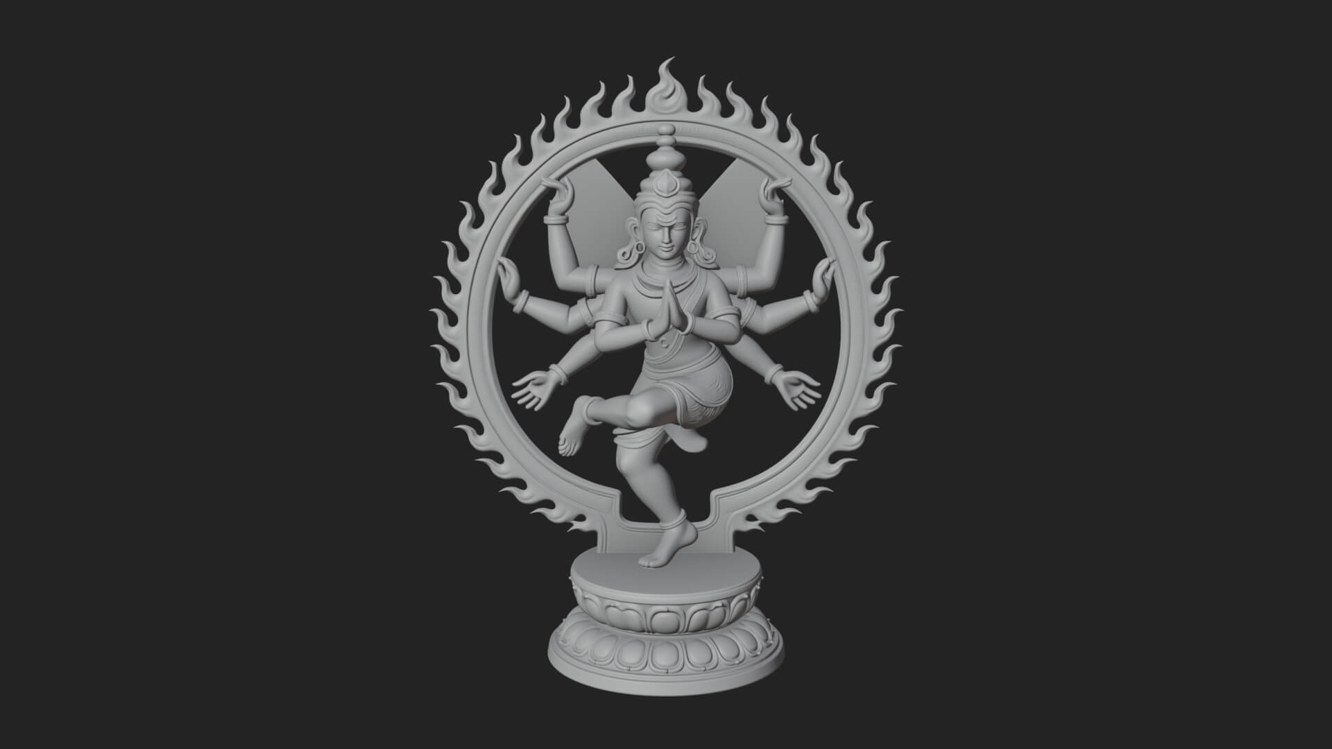 Dancing Shiva Nataraja Statue Design 4 3D Print Model 3D Model