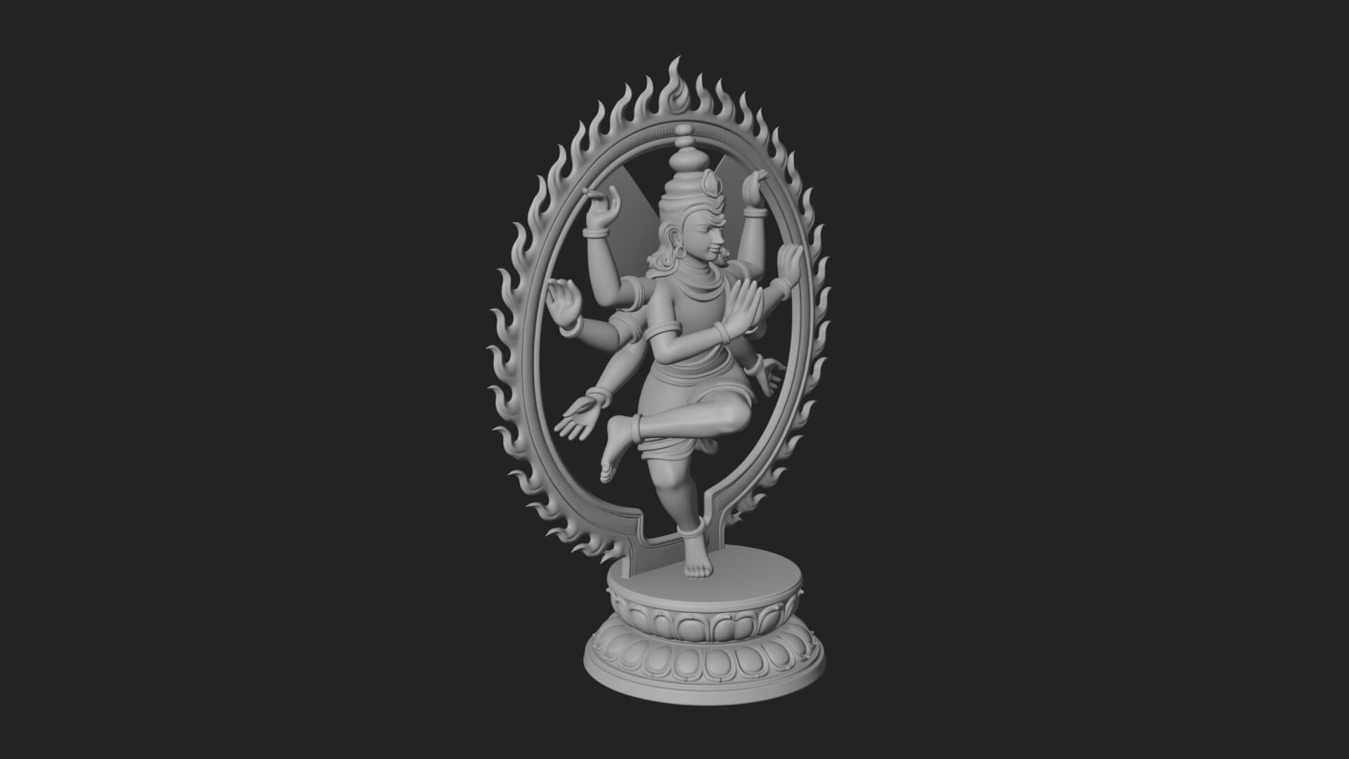 Dancing Shiva Nataraja Statue Design 4 3D Print Model 3D Model