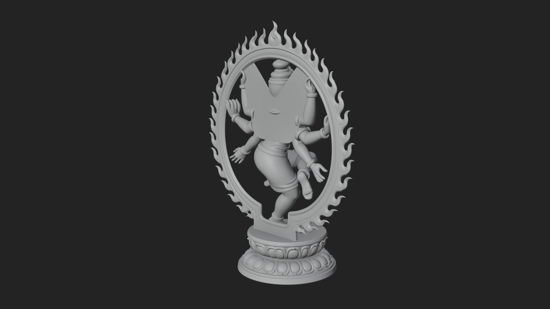 Dancing Shiva Nataraja Statue Design 4 3D Print Model 3D Model