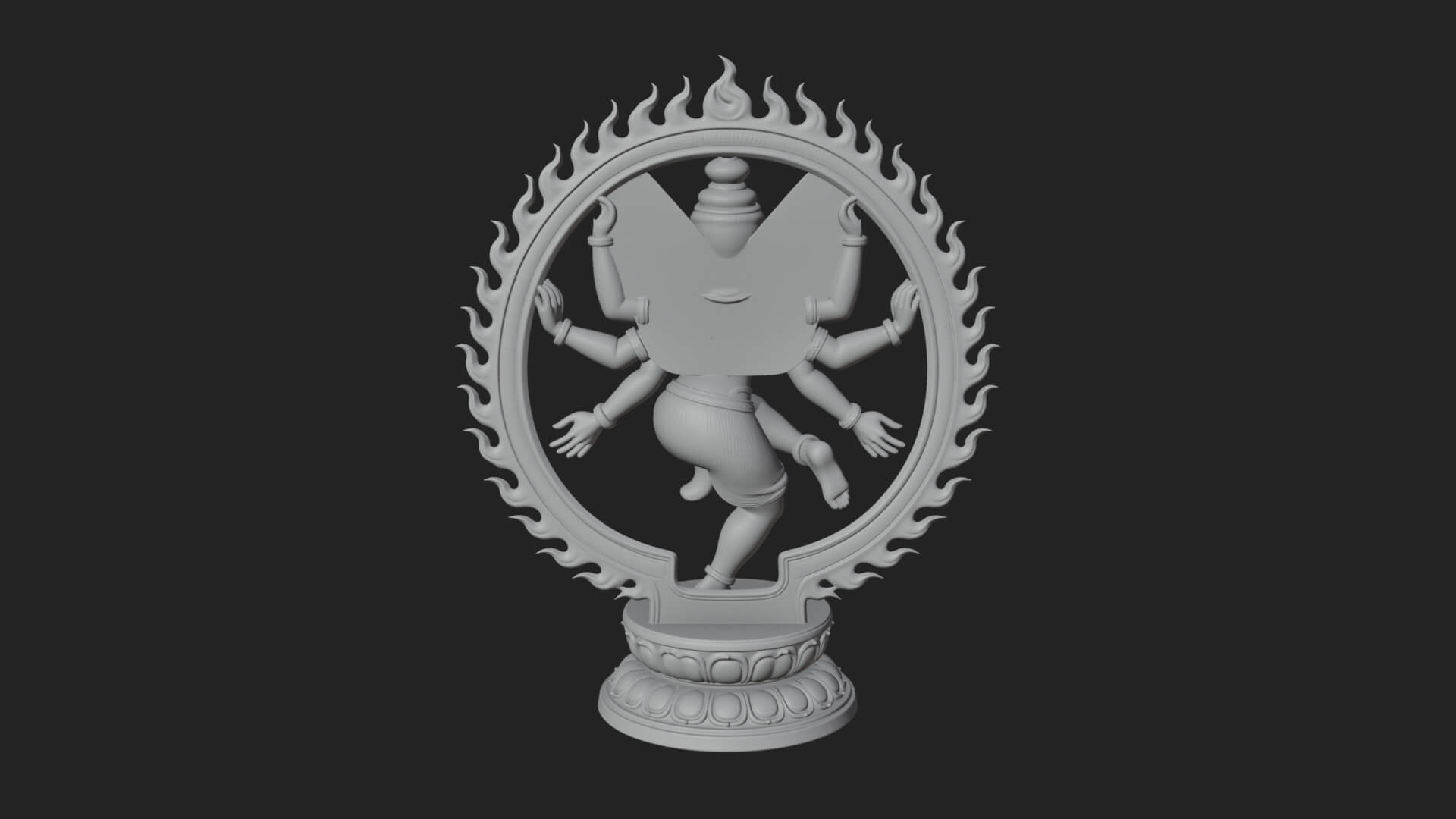 Dancing Shiva Nataraja Statue Design 4 3D Print Model 3D Model