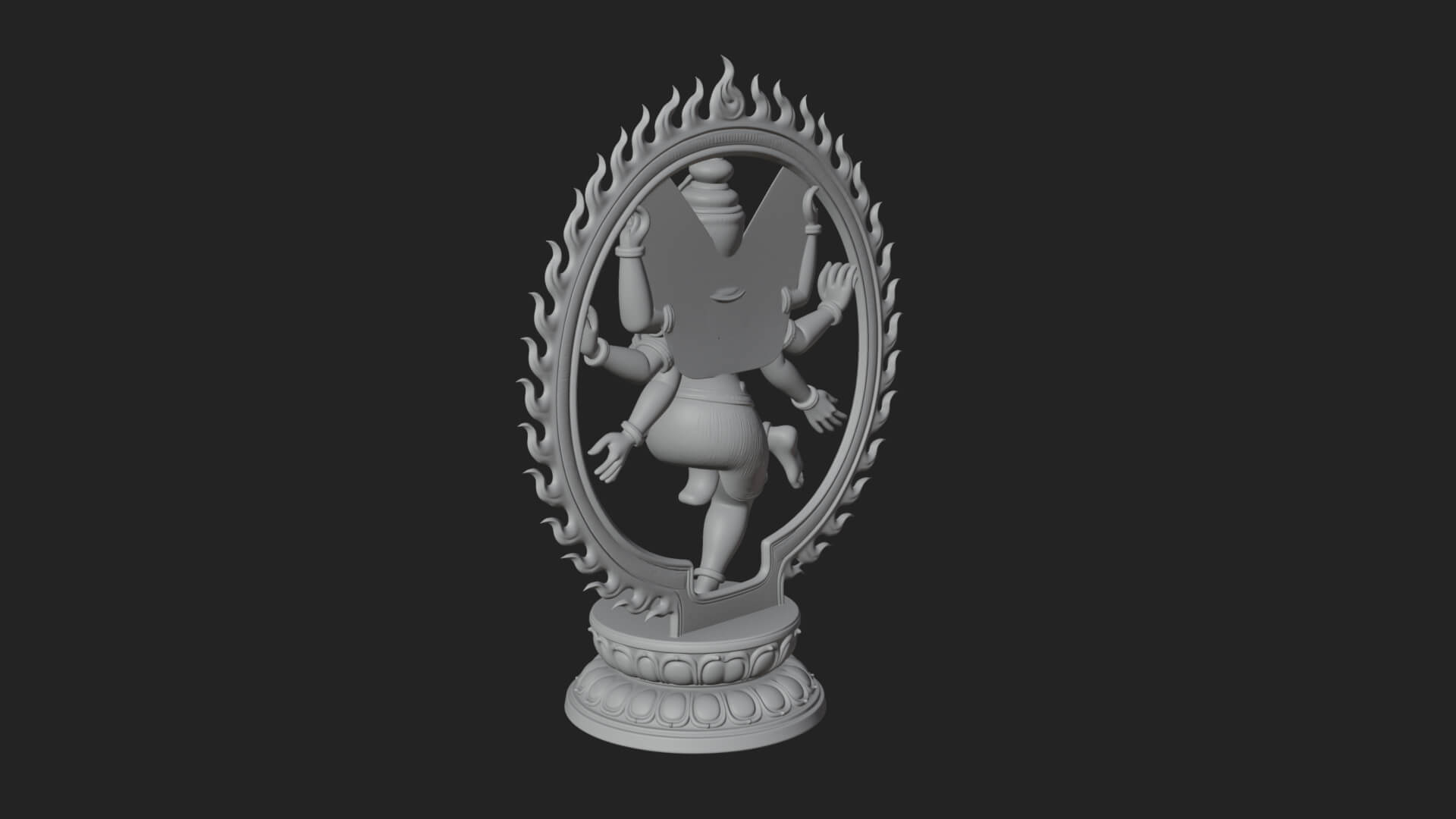 Dancing Shiva Nataraja Statue Design 4 3D Print Model 3D Model
