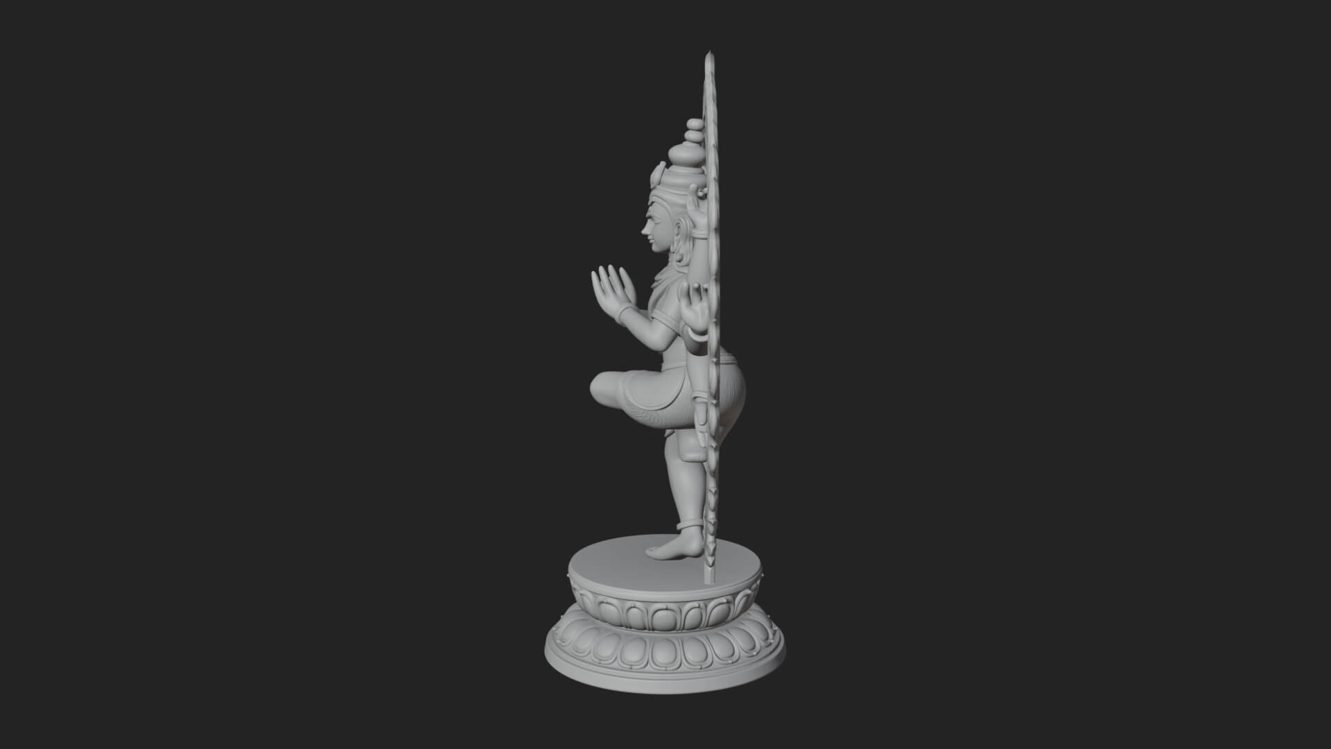 Dancing Shiva Nataraja Statue Design 4 3D Print Model 3D Model
