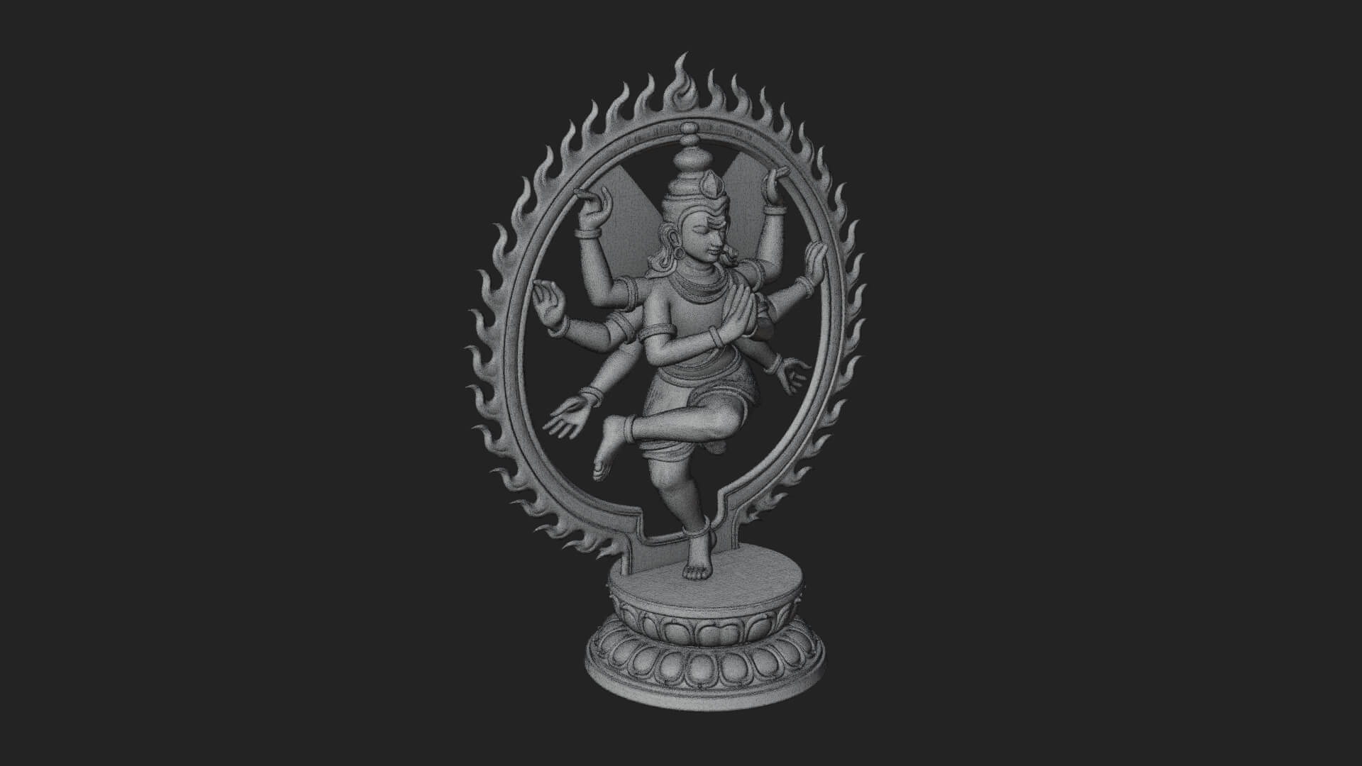 Dancing Shiva Nataraja Statue Design 4 3D Print Model 3D Model