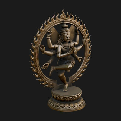 Dancing Shiva Nataraja Statue Design 4 3D Print Model