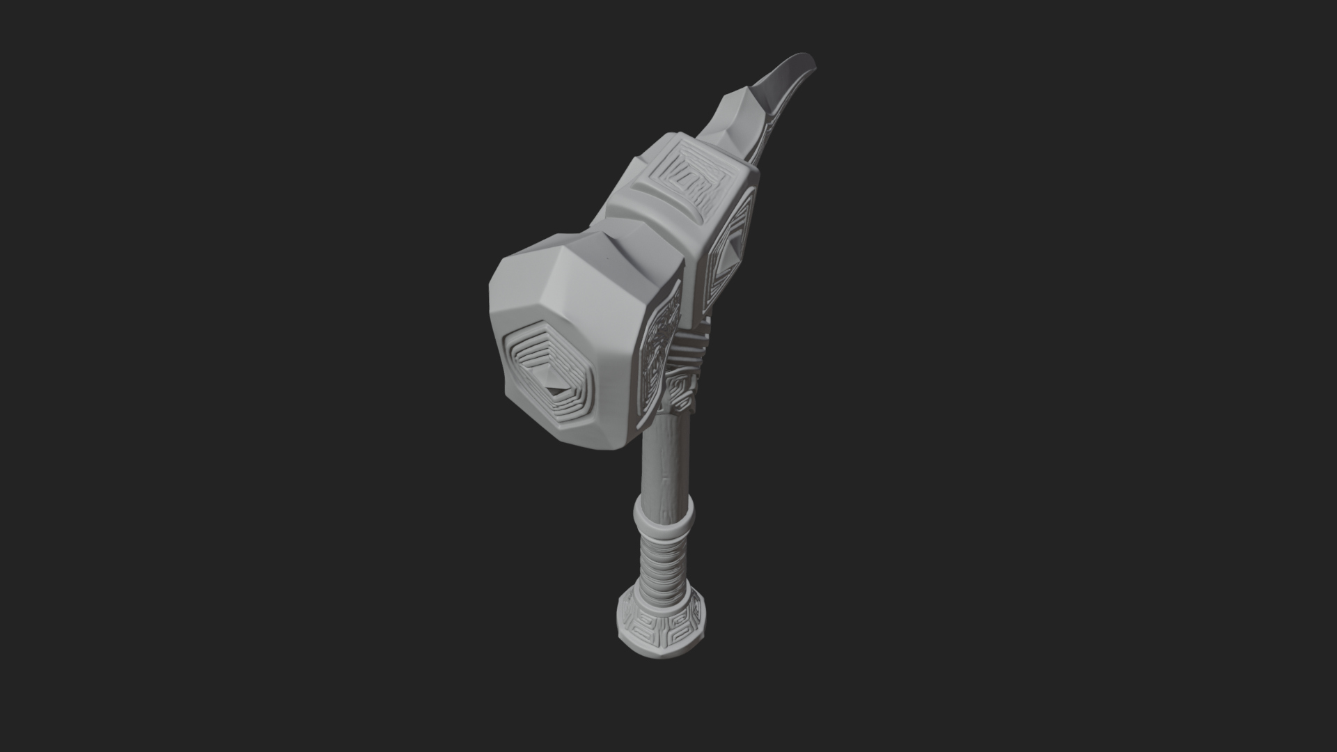 Dark Axe Head Staff Model Design 1 3D Print Model 3D Model