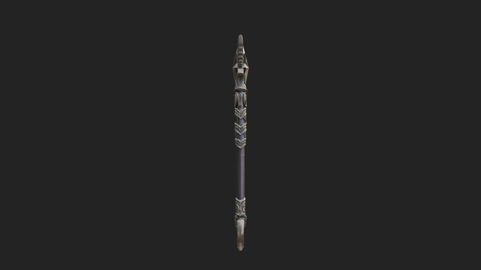 Dark Axe Head Staff Model Design 10 3D Print Model 3D Model