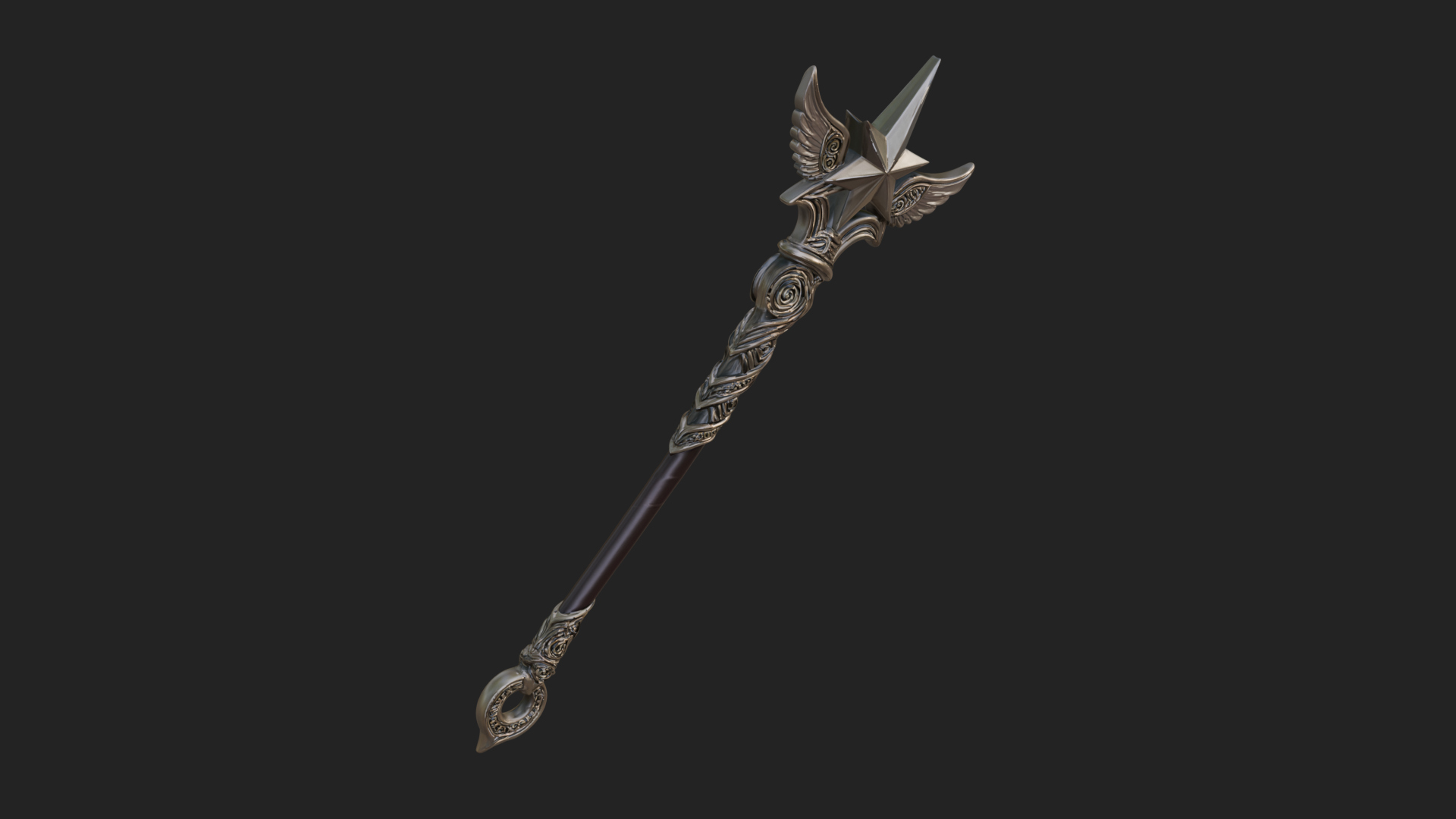 Dark Axe Head Staff Model Design 10 3D Print Model 3D Model