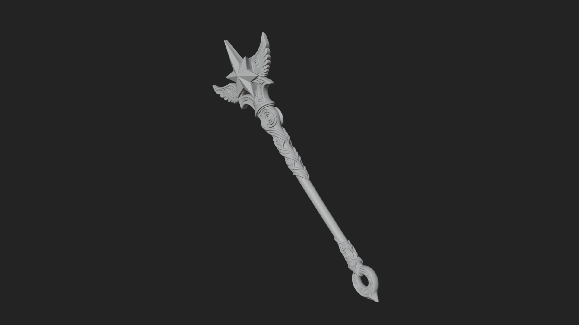 Dark Axe Head Staff Model Design 10 3D Print Model 3D Model