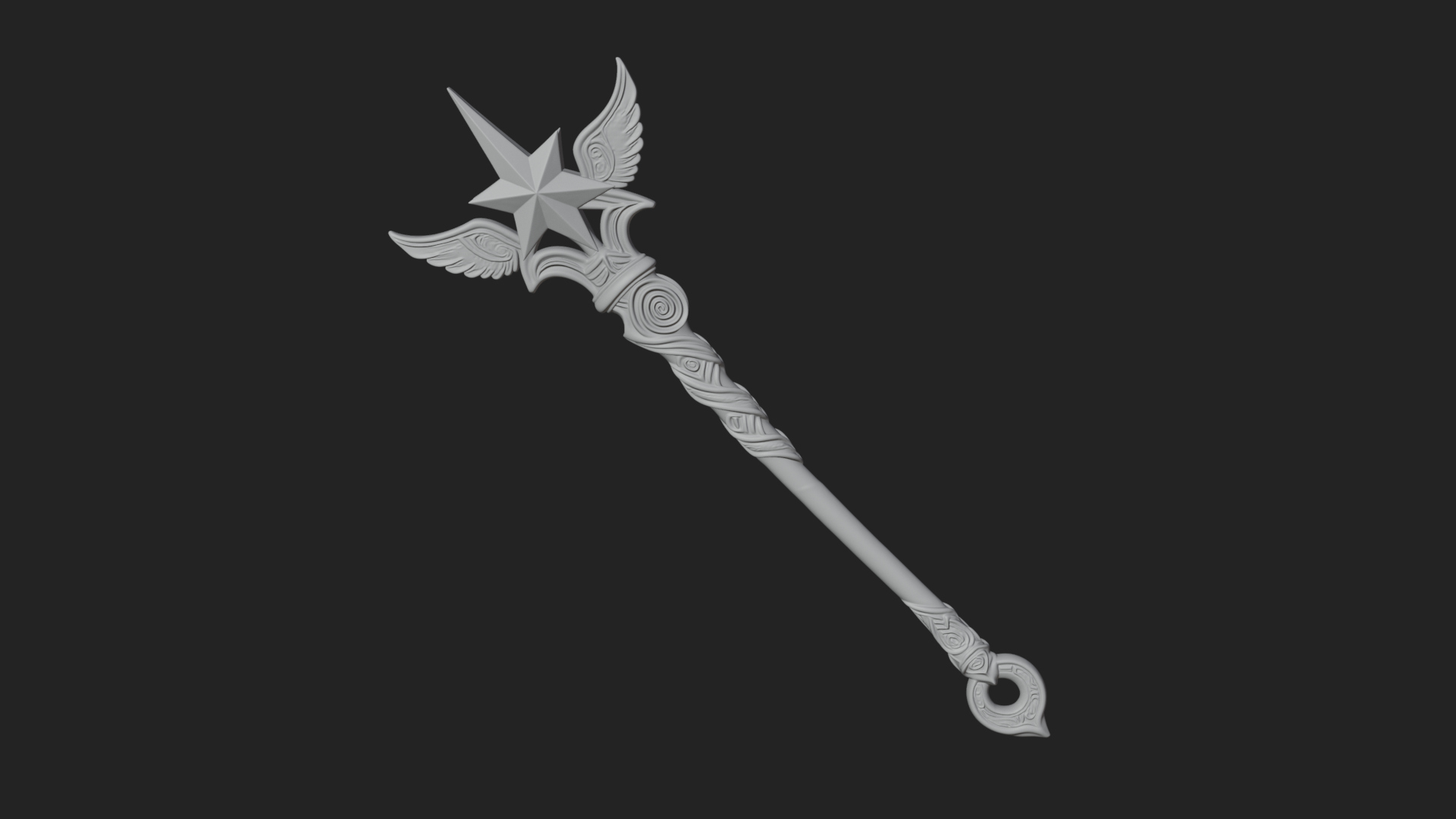 Dark Axe Head Staff Model Design 10 3D Print Model 3D Model
