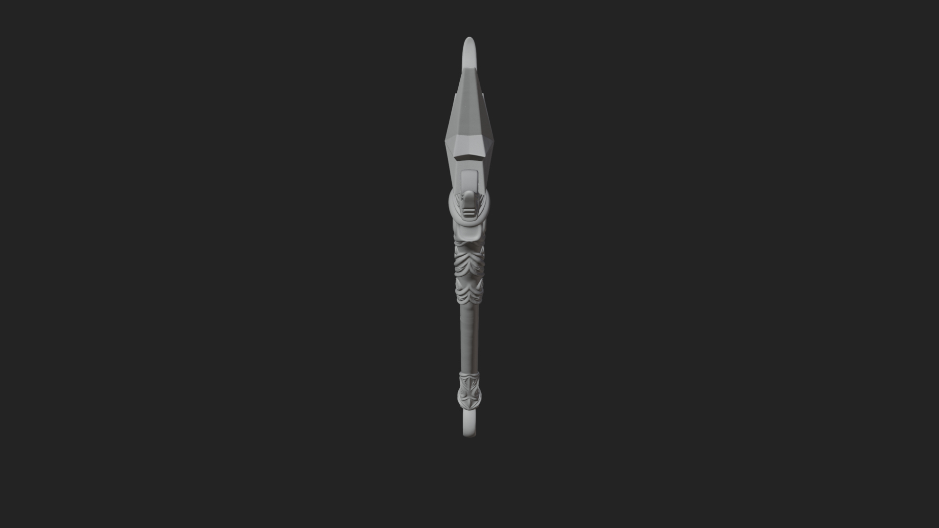 Dark Axe Head Staff Model Design 10 3D Print Model 3D Model