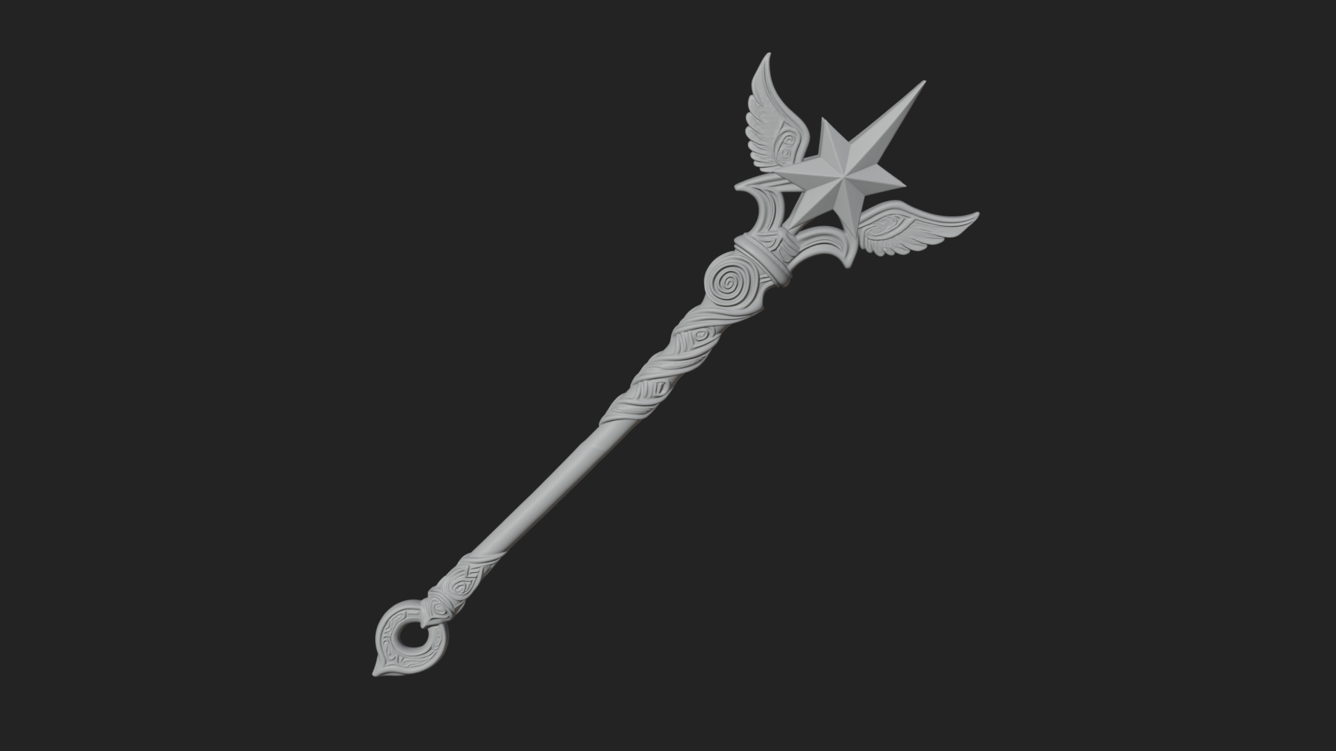 Dark Axe Head Staff Model Design 10 3D Print Model 3D Model