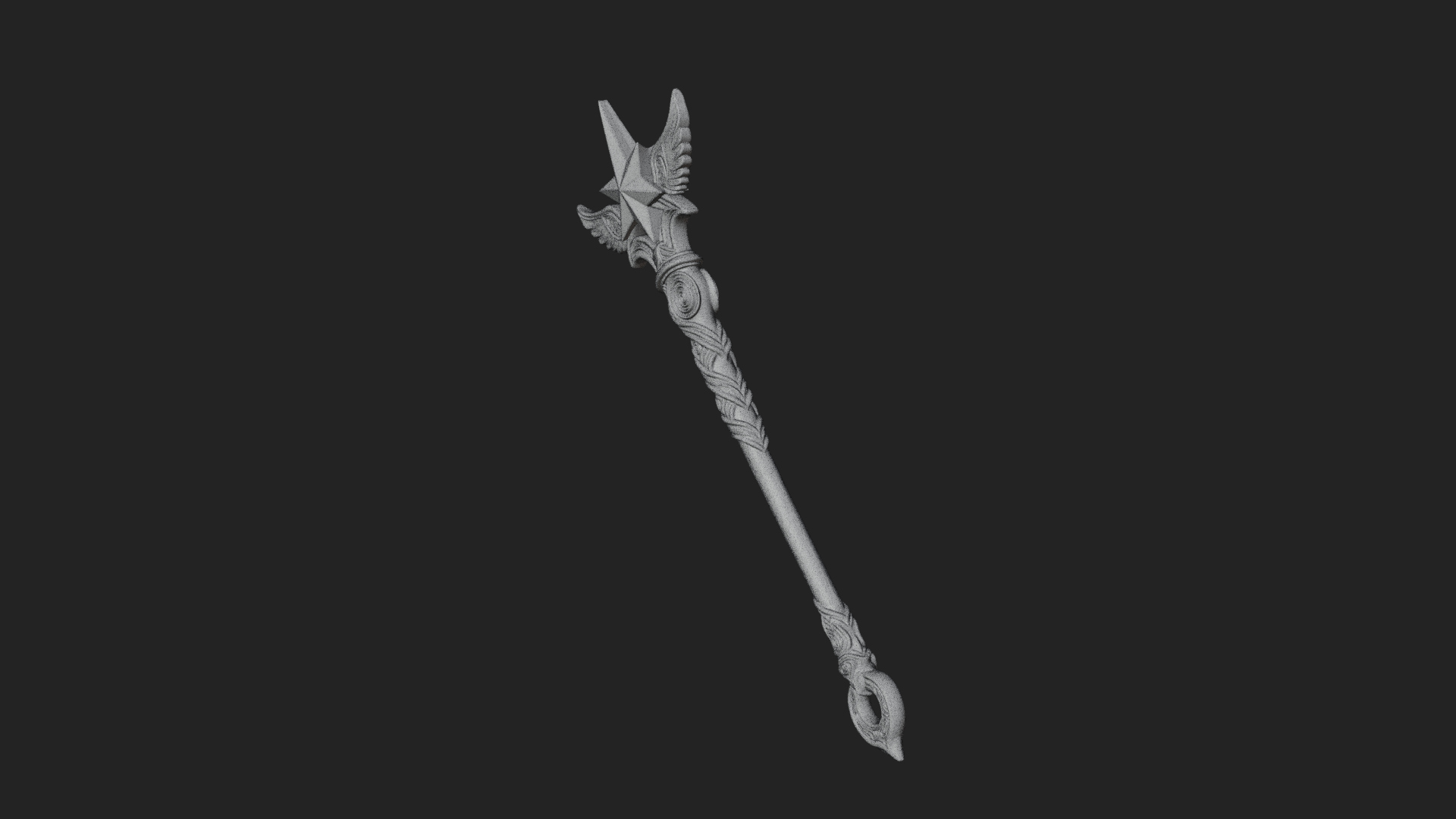 Dark Axe Head Staff Model Design 10 3D Print Model 3D Model