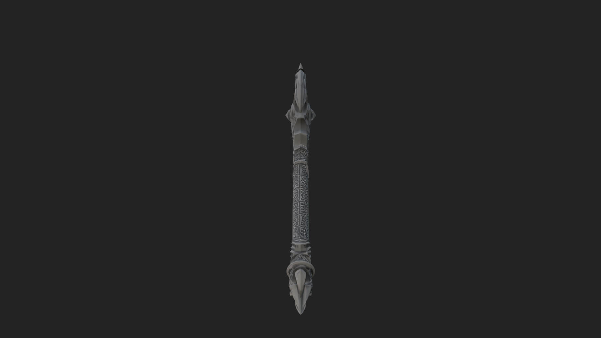 Dark Axe Head Staff Model Design 11 3D Print Model 3D Model
