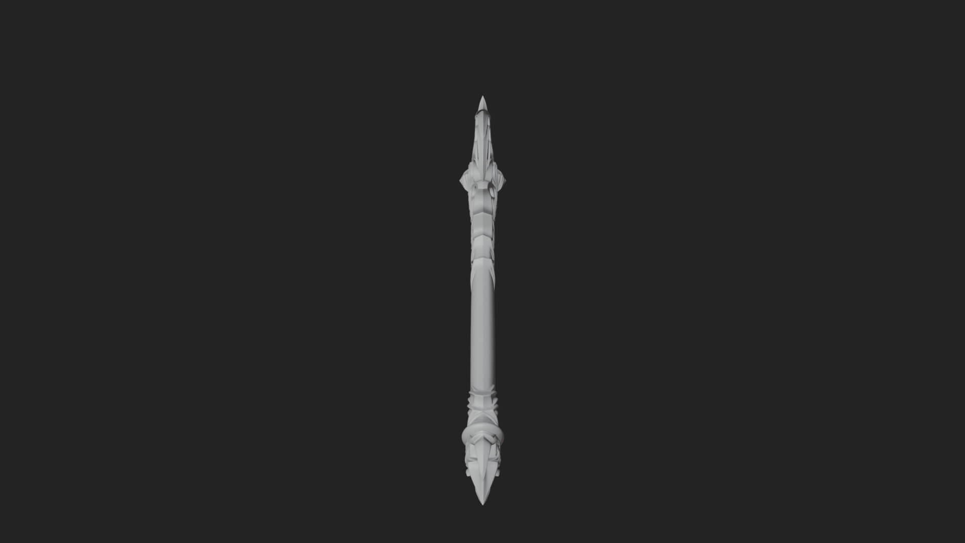 Dark Axe Head Staff Model Design 11 3D Print Model 3D Model