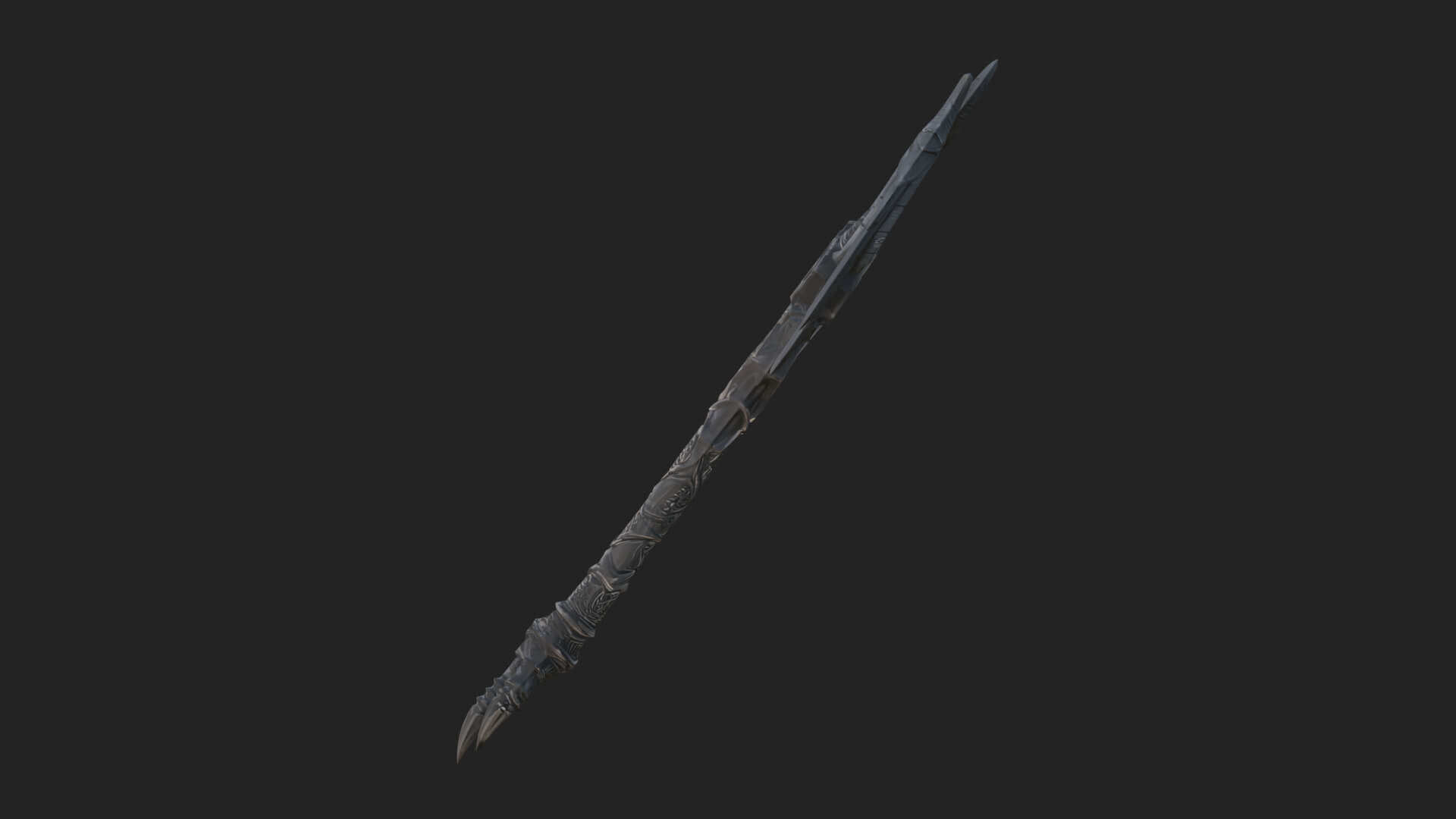 Dark Axe Head Staff Model Design 12 3D Print Model 3D Model
