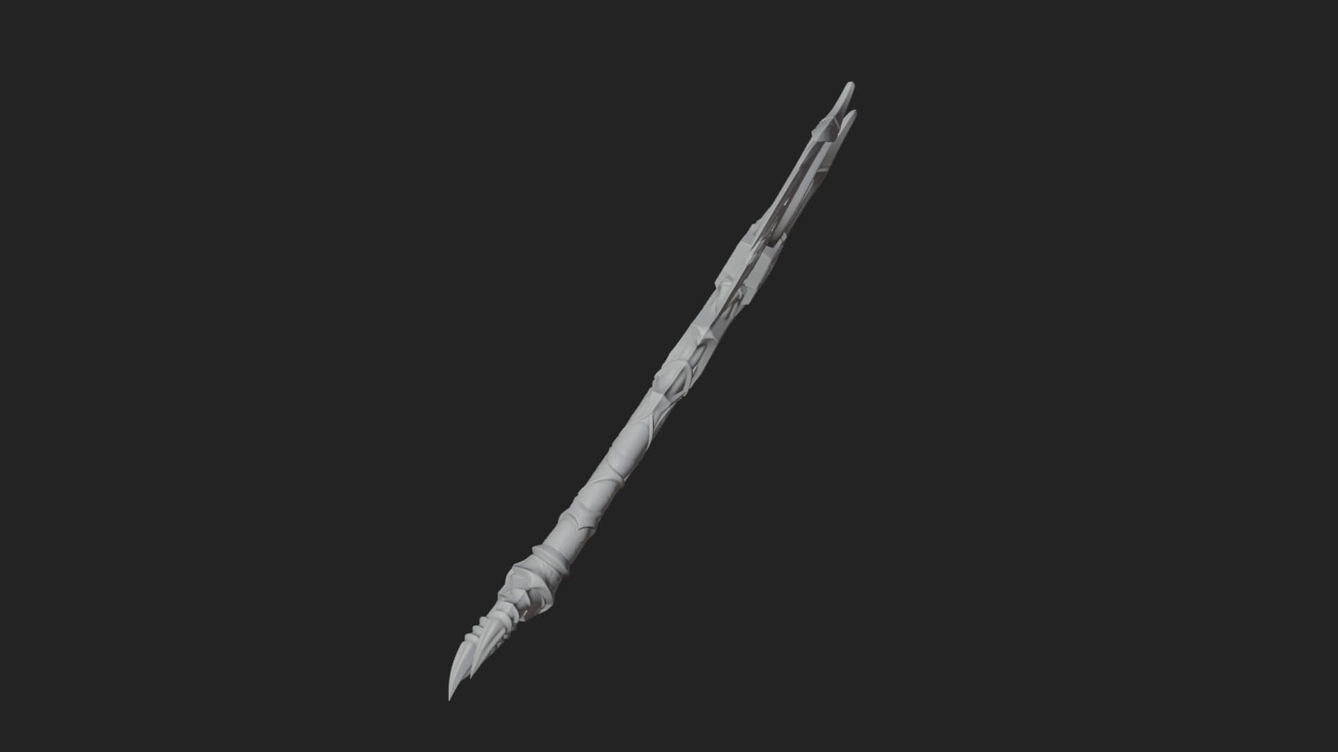 Dark Axe Head Staff Model Design 12 3D Print Model 3D Model