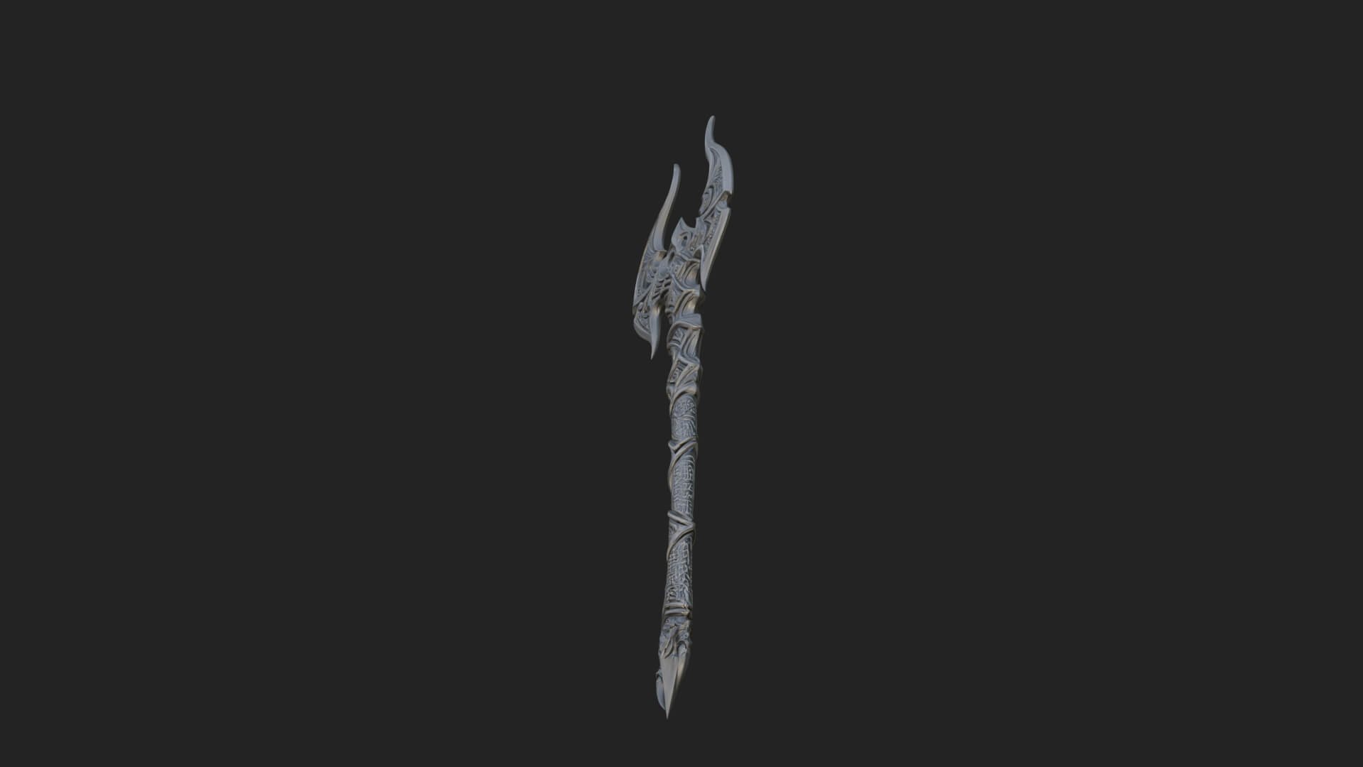 Dark Axe Head Staff Model Design 13 3D Print Model 3D Model
