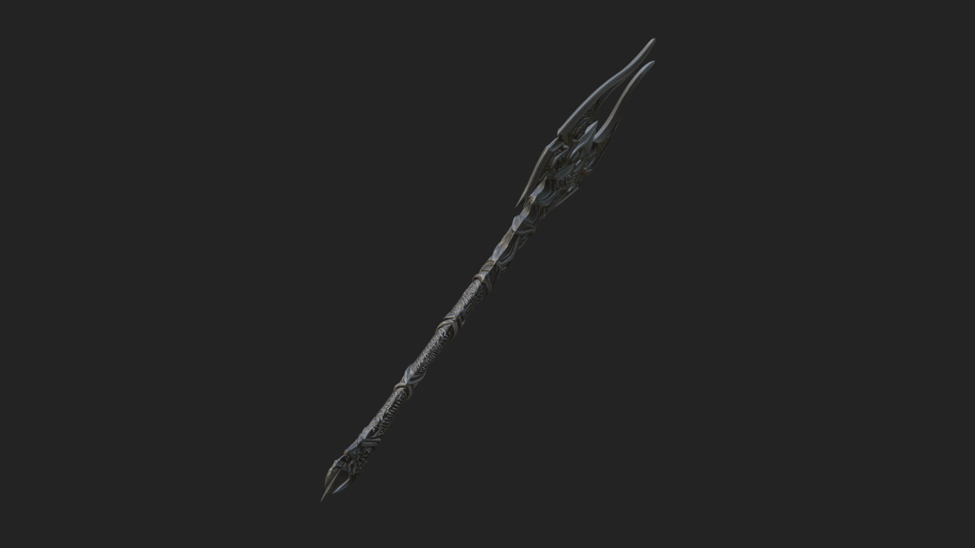 Dark Axe Head Staff Model Design 13 3D Print Model 3D Model
