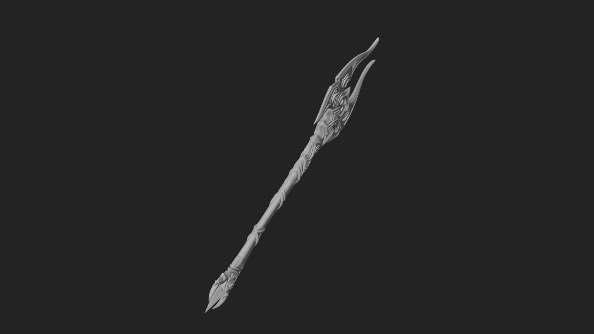 Dark Axe Head Staff Model Design 13 3D Print Model 3D Model