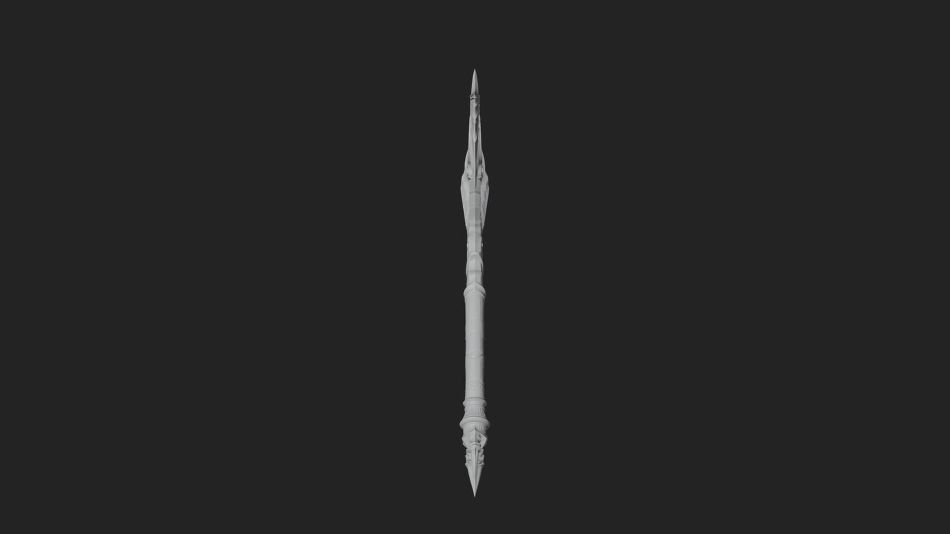 Dark Axe Head Staff Model Design 14 3D Print Model 3D Model