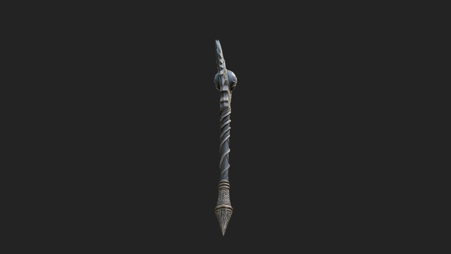 Dark Axe Head Staff Model Design 15 3D Print Model 3D Model