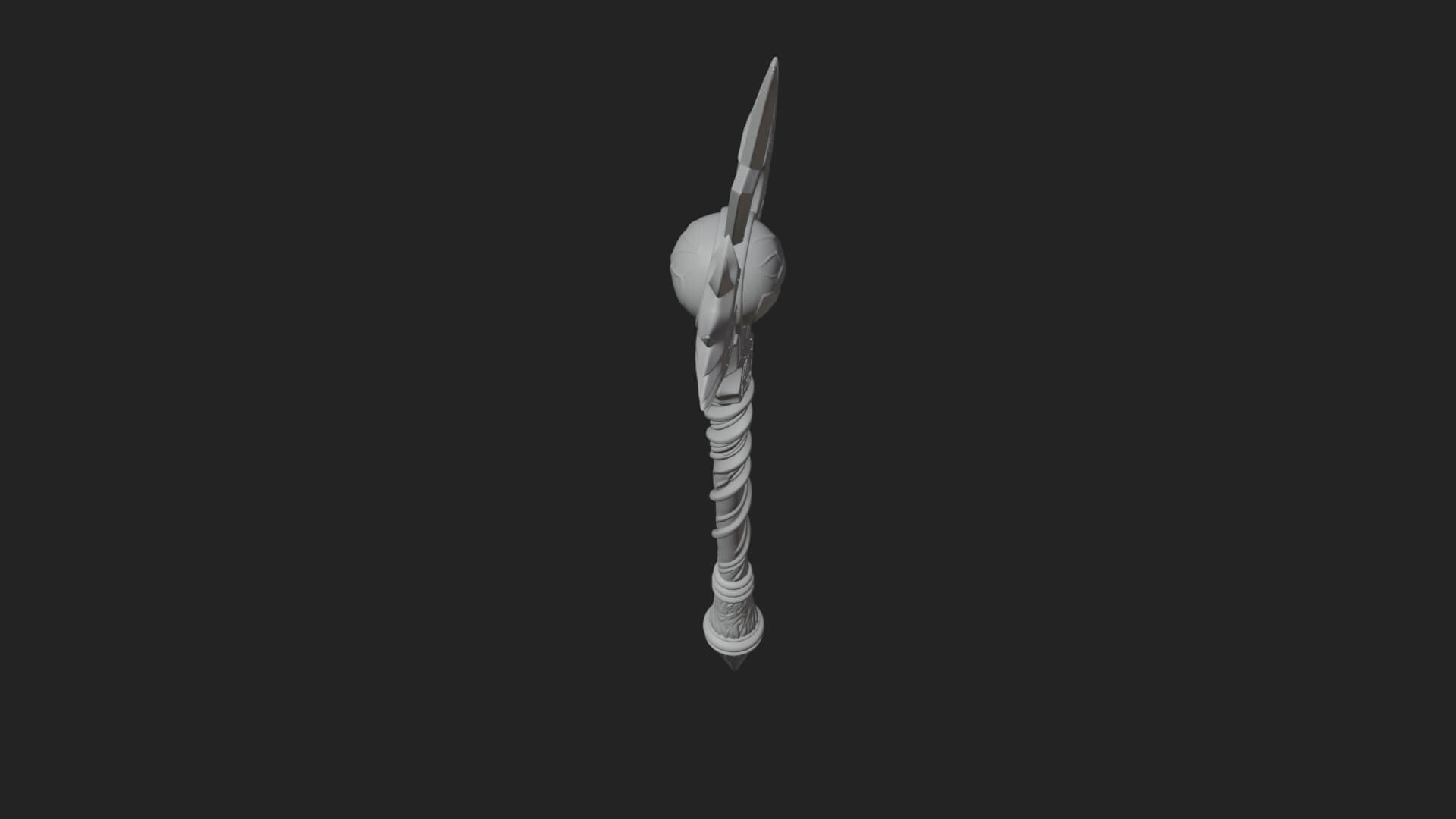 Dark Axe Head Staff Model Design 15 3D Print Model 3D Model