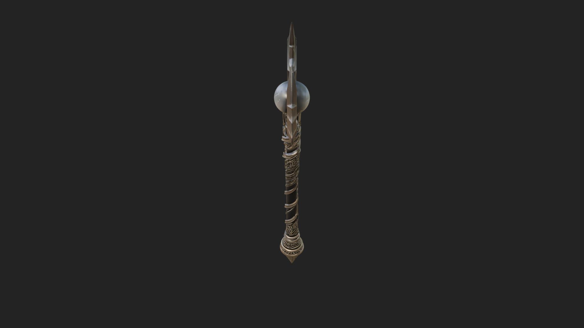 Dark Axe Head Staff Model Design 16 3D Print Model 3D Model
