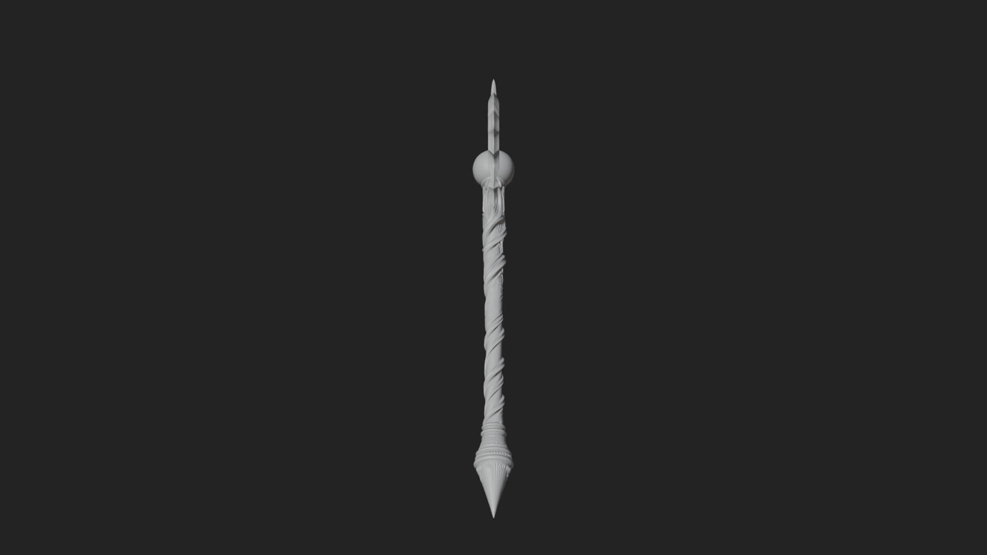 Dark Axe Head Staff Model Design 16 3D Print Model 3D Model