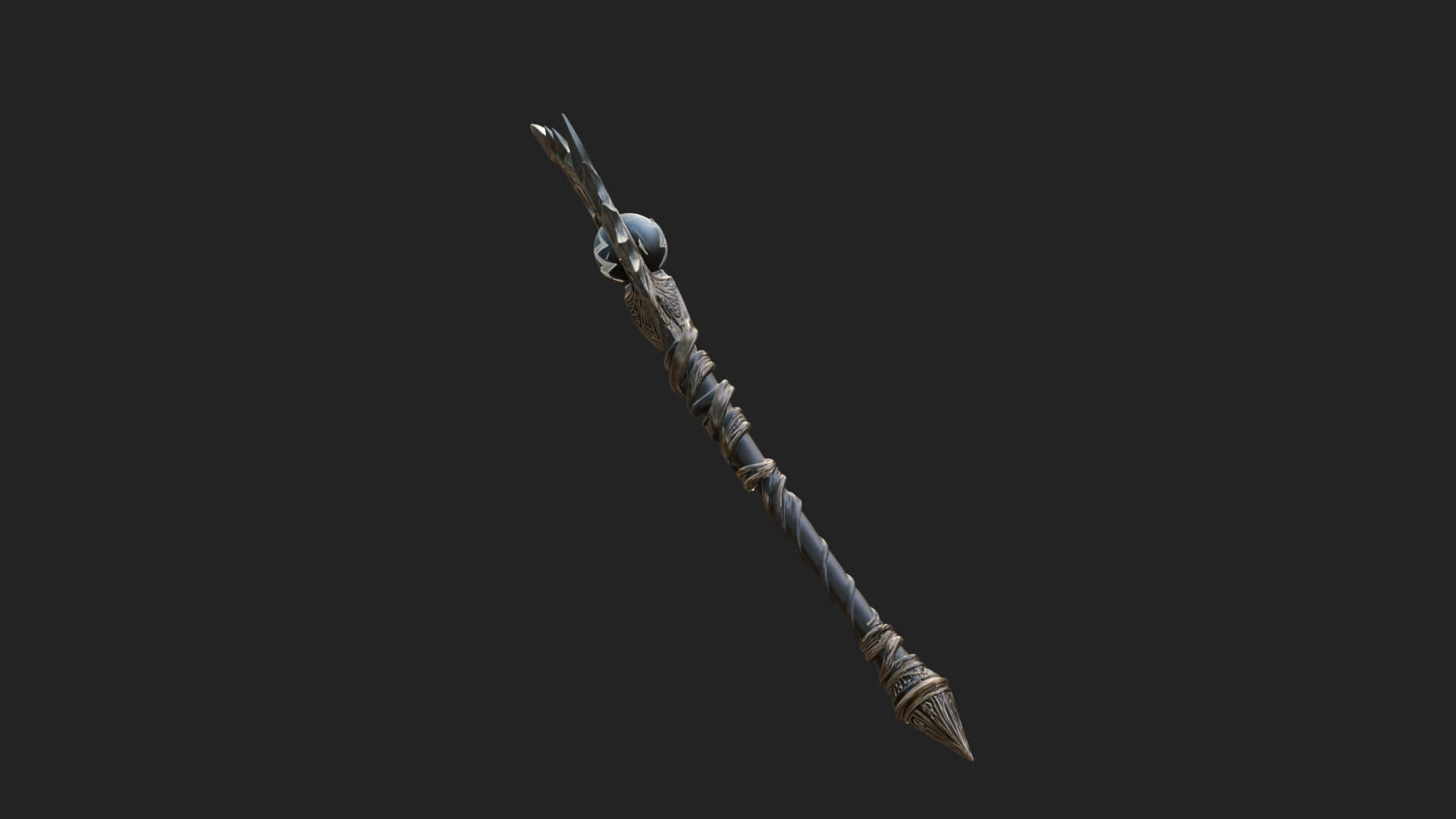Dark Axe Head Staff Model Design 17 3D Print Model 3D Model