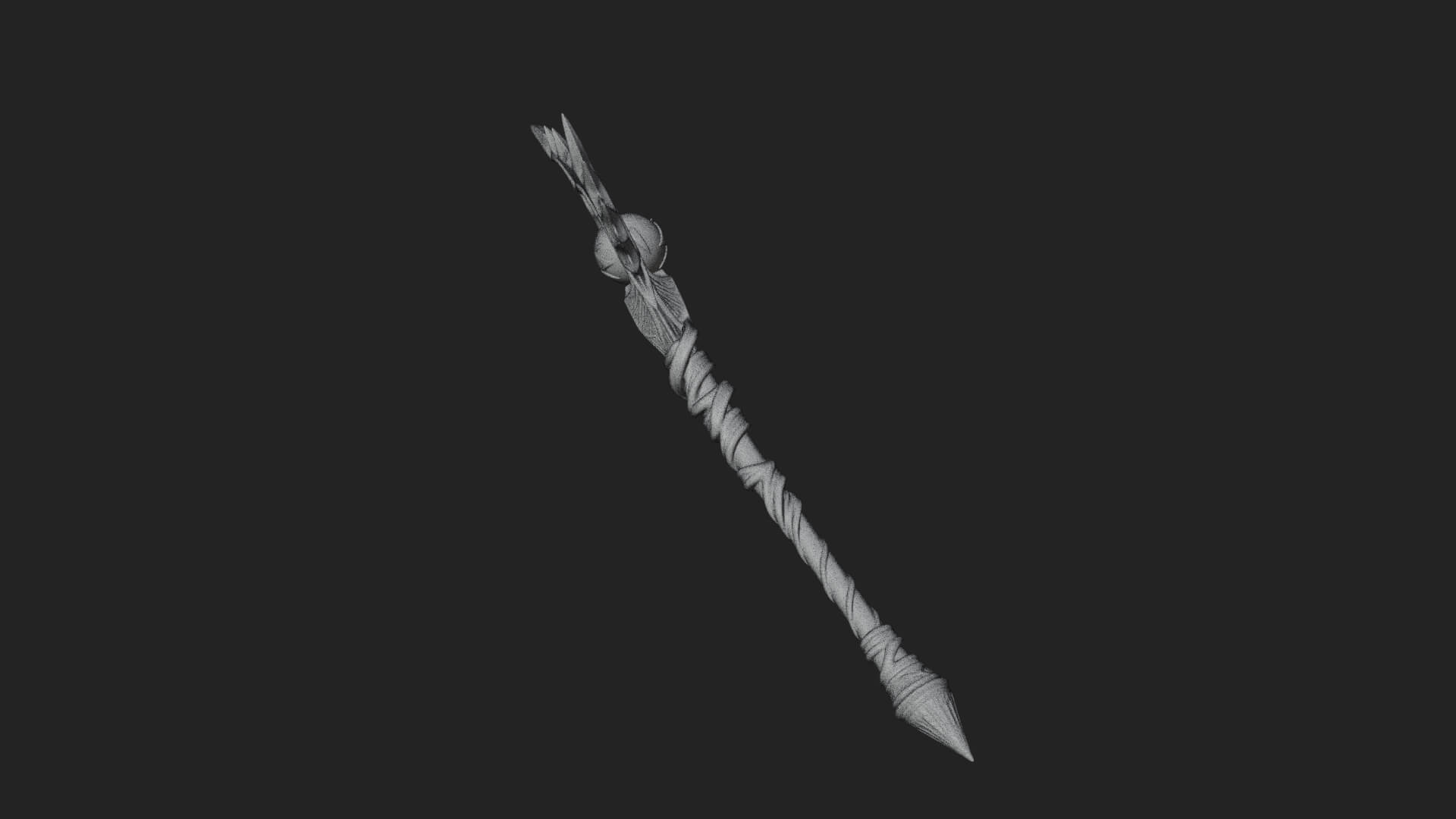 Dark Axe Head Staff Model Design 17 3D Print Model 3D Model
