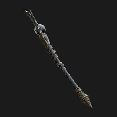 Dark Axe Head Staff Model Design 17 3D Print Model