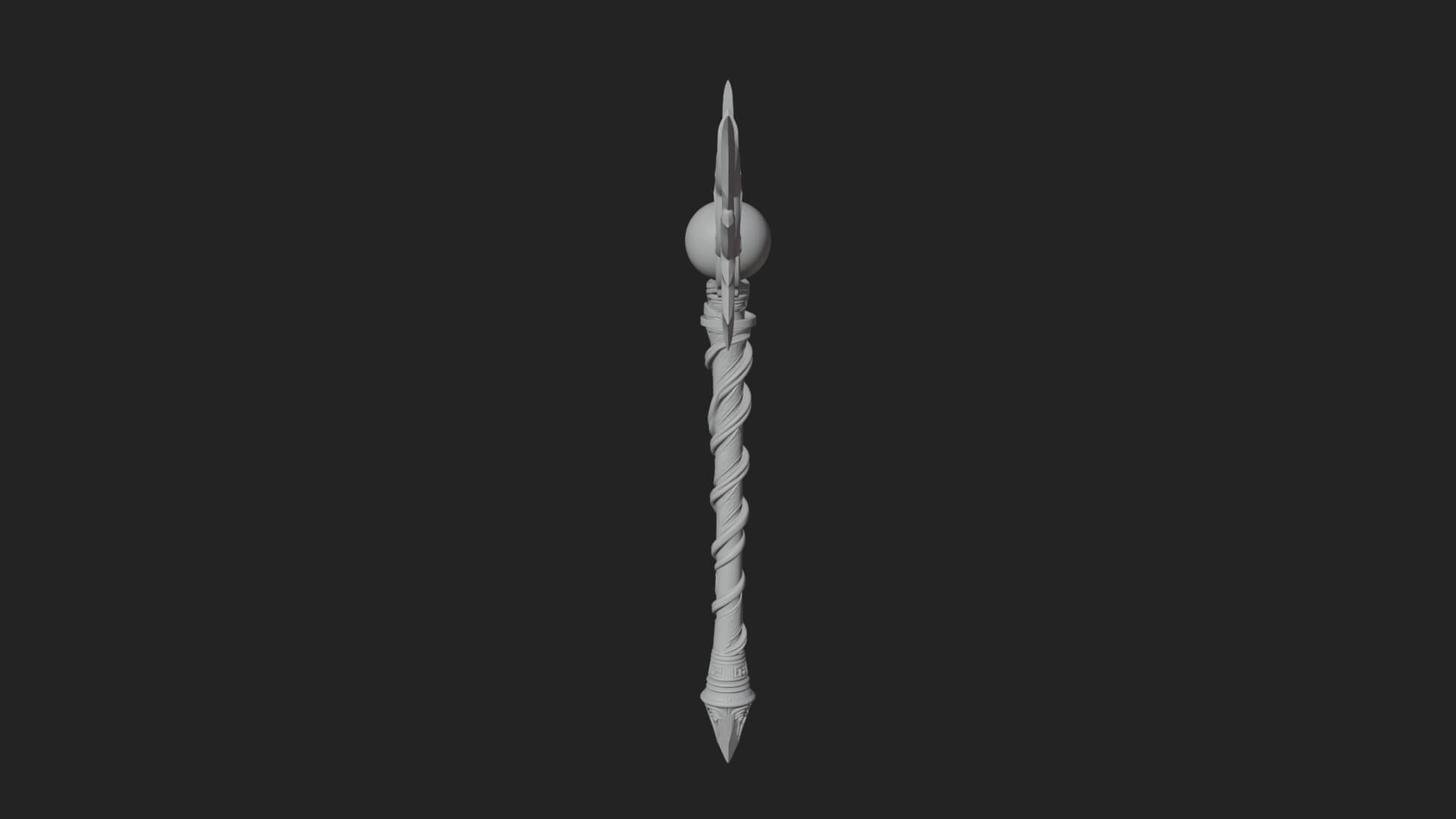 Dark Axe Head Staff Model Design 18 3D Print Model 3D Model