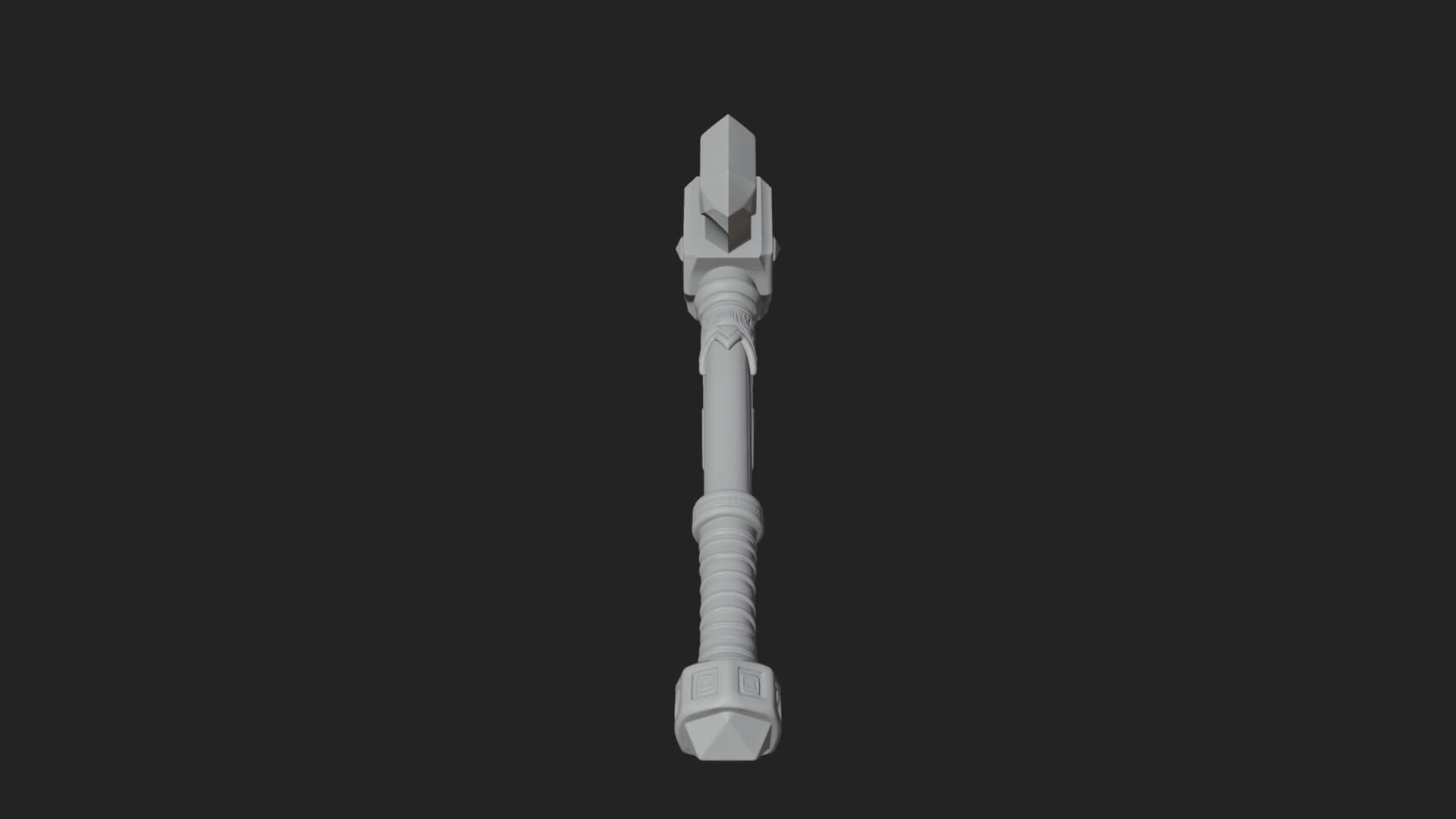 Dark Axe Head Staff Model Design 2 3D Print Model 3D Model