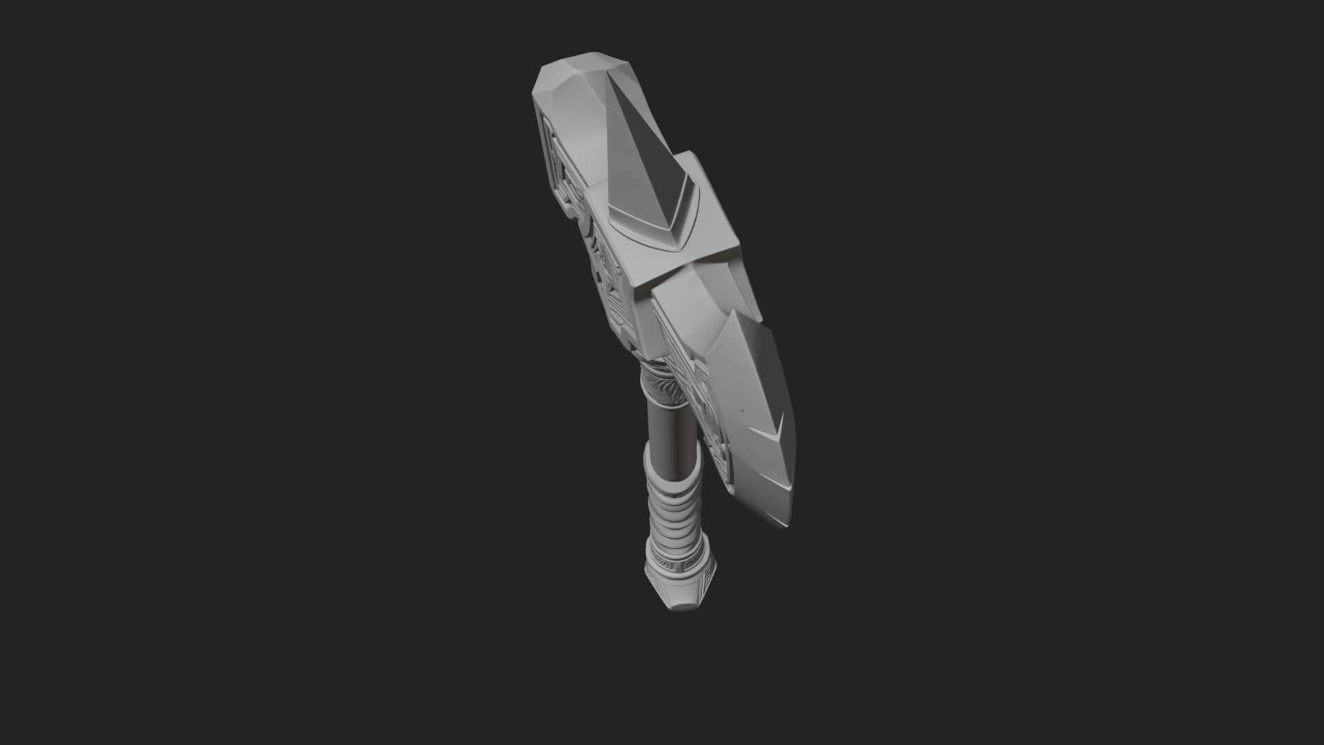 Dark Axe Head Staff Model Design 3 3D Print Model 3D Model