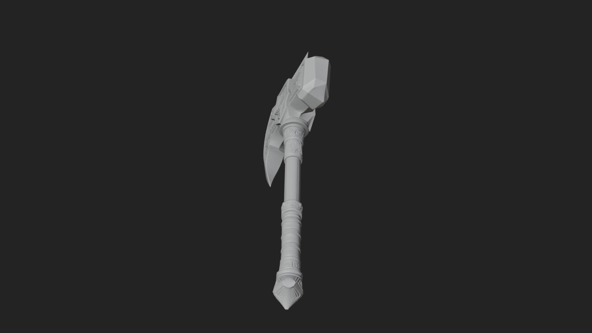 Dark Axe Head Staff Model Design 3 3D Print Model 3D Model