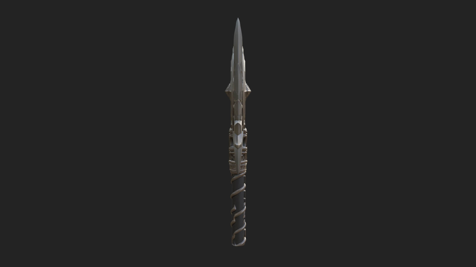 Dark Axe Head Staff Model Design 5 3D Print Model 3D Model