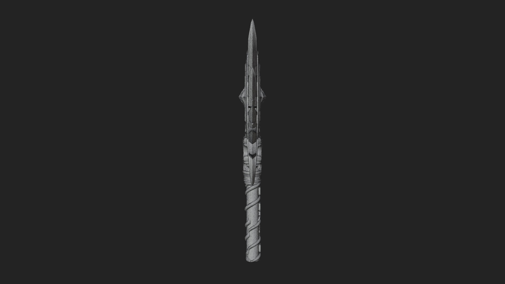 Dark Axe Head Staff Model Design 5 3D Print Model 3D Model