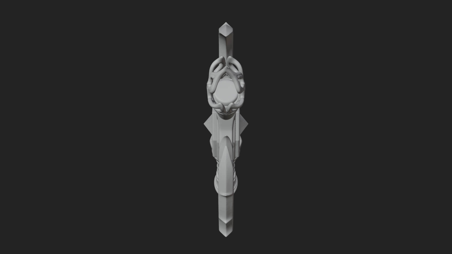Dark Axe Head Staff Model Design 6 3D Print Model 3D Model