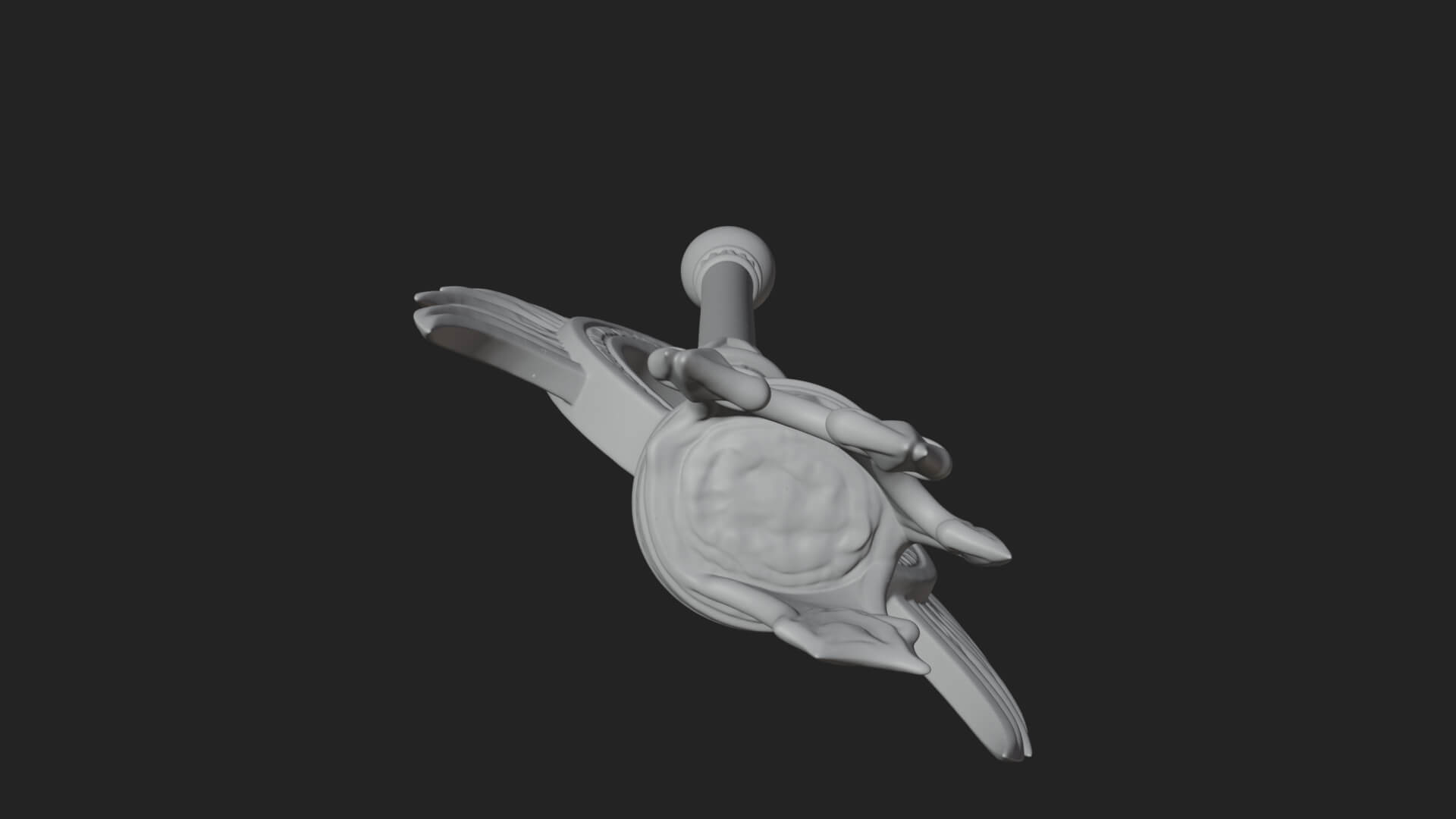 Dark Axe Head Staff Model Design 7 3D Print Model 3D Model