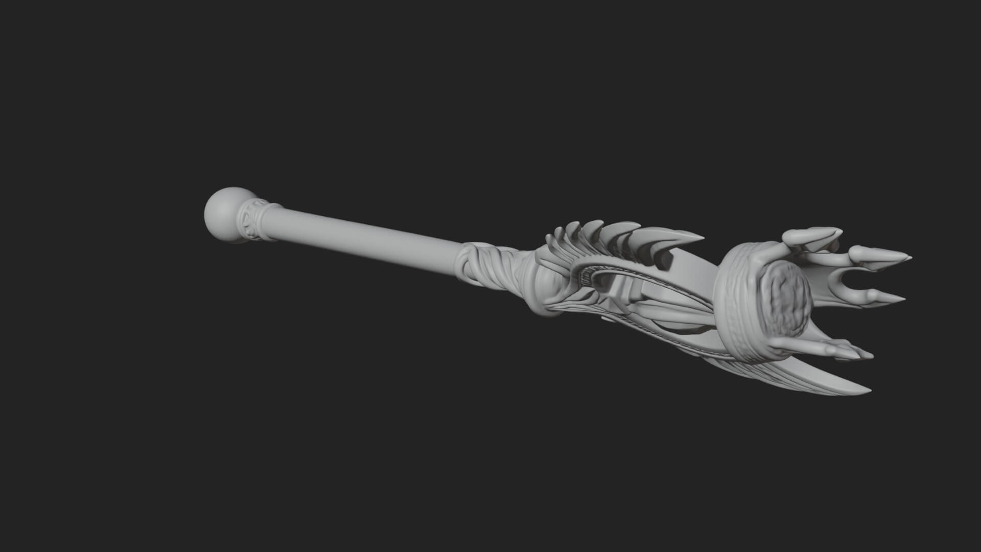 Dark Axe Head Staff Model Design 7 3D Print Model 3D Model