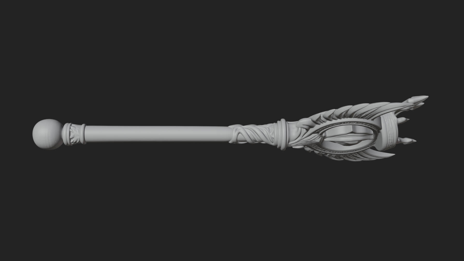 Dark Axe Head Staff Model Design 7 3D Print Model 3D Model