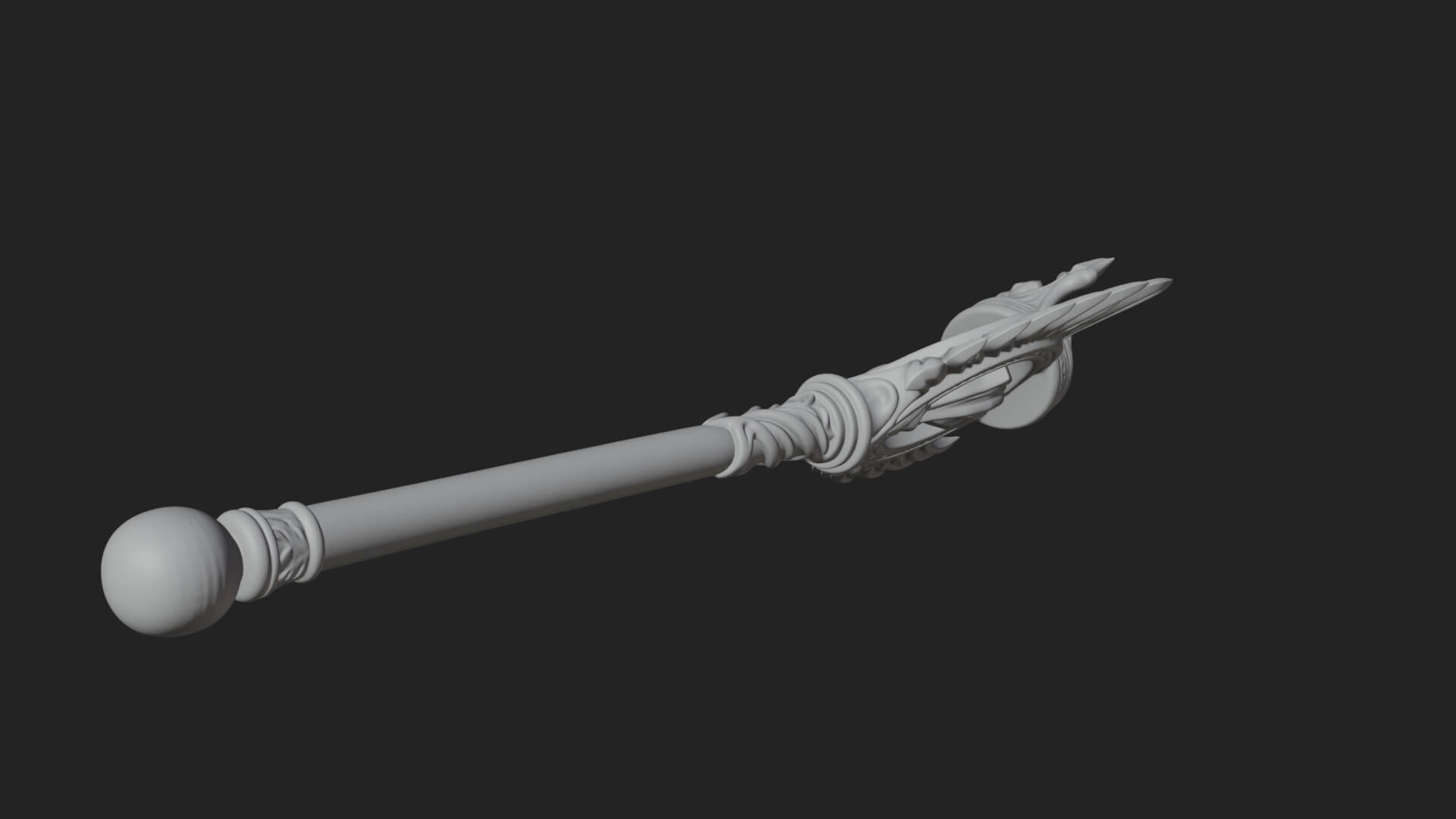 Dark Axe Head Staff Model Design 7 3D Print Model 3D Model