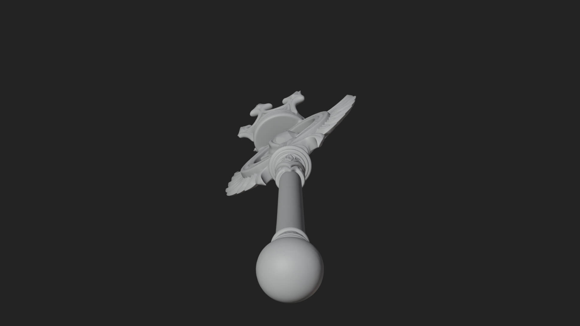 Dark Axe Head Staff Model Design 7 3D Print Model 3D Model