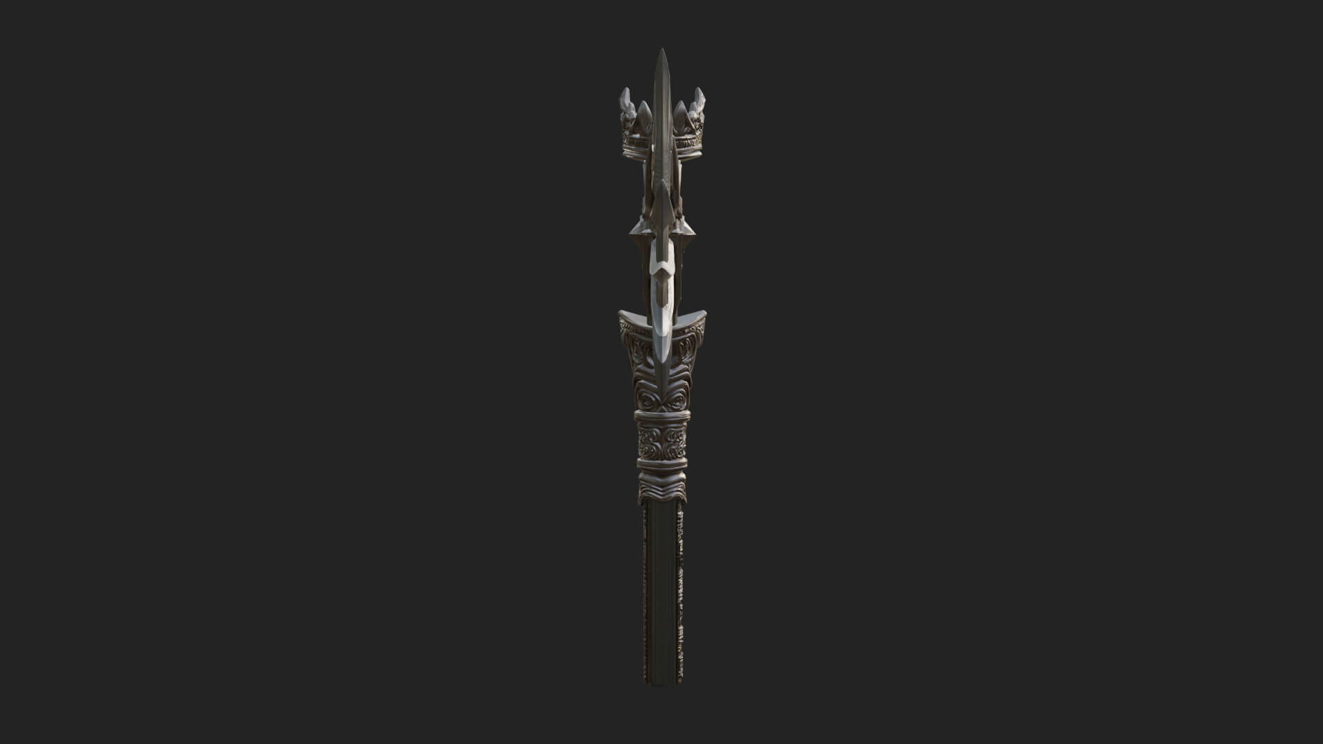 Dark Axe Head Staff Model Design 8 3D Print Model 3D Model